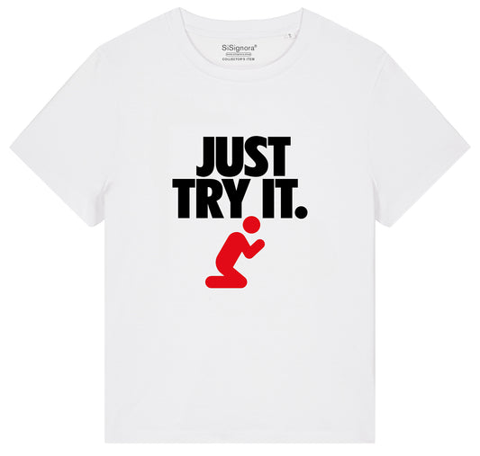 T-Shirt mit Print JUST TRY IT